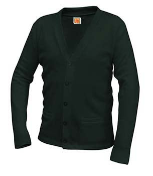 Two-Pocket Jersey V-Neck Cardigan Embroidered with ACS Logo (6300)