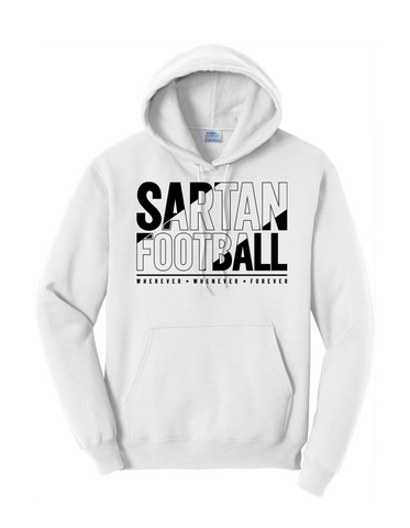 2025 Sartan Black and White Logo Hoodie - FRONT ONLY - Port & Company® Core Fleece Hoodie - PC78H WHITE