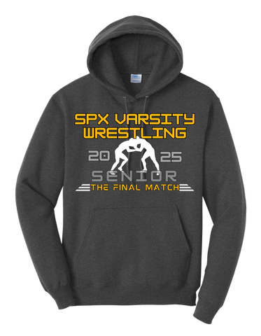 2025 SPX SENIOR Wrestling Hoodie - 50/50 cotton/poly (PC78H) Dark Heather Grey