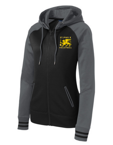 Sport-Tek Ladies Sport-Wick Varsity Fleece Full-Zip Hooded Jacket (LST236)